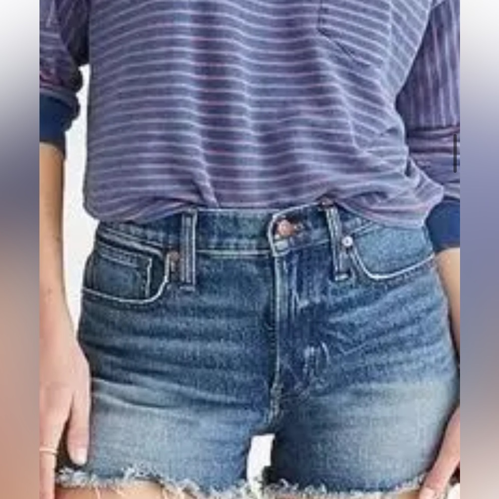 MADEWELL THE PERFECT JEAN SHORT DAYNA DISTRESSED CUTOFF JEAN SHORTS NWT 26 w